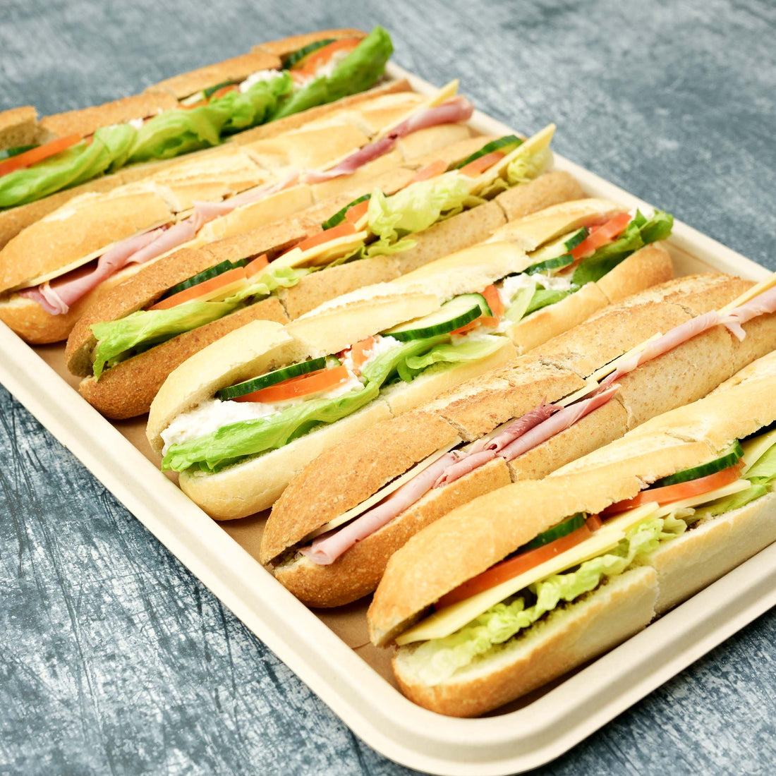 Camden Baguette Selection Large - clearly labelled, ready to serve, and sustainably packaged