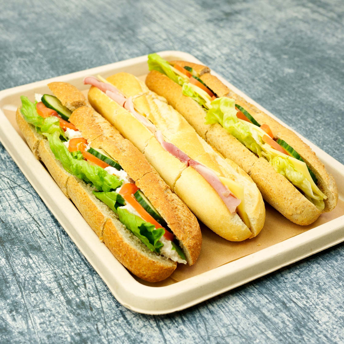 Camden Baguette Selection Large - clearly labelled, ready to serve, and sustainably packaged
