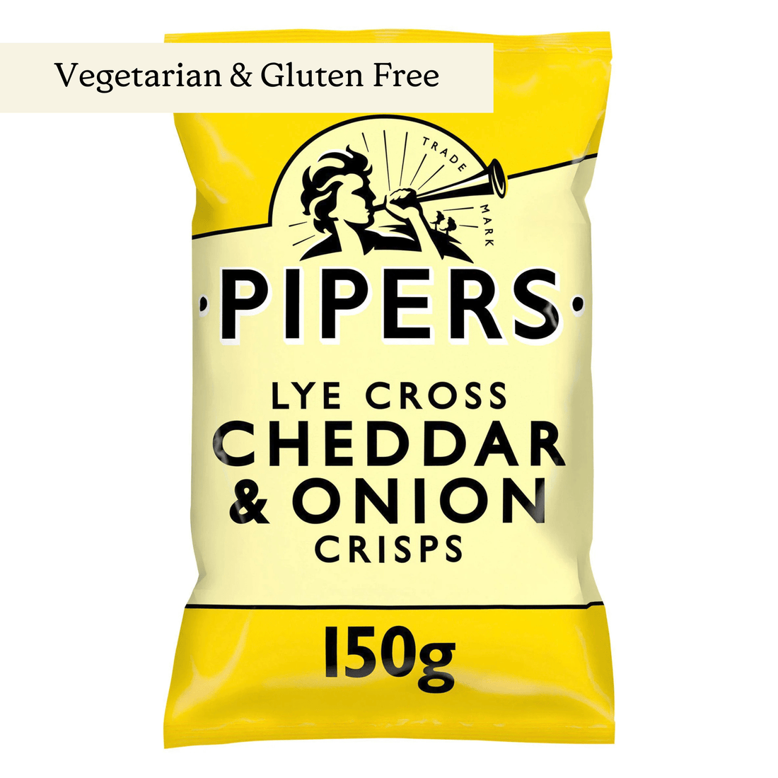 Cheddar & Onion Hand Cooked Potato Chips (150g) - clearly labelled, ready to serve, and sustainably packaged
