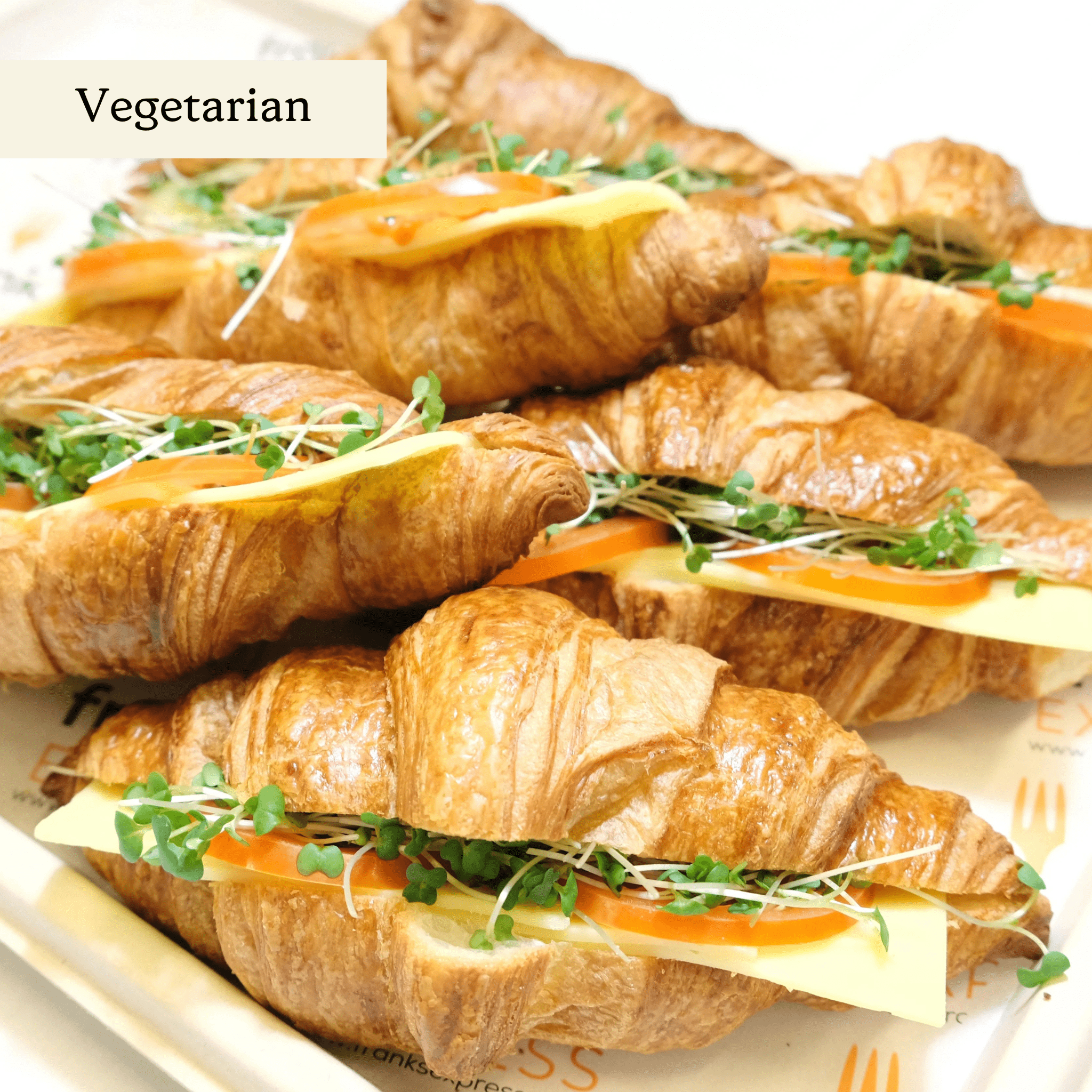 Cheese & Tomato Croissant Sharer - clearly labelled, ready to serve, and sustainably packaged