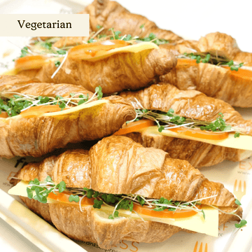 Cheese & Tomato Croissant Sharer - clearly labelled, ready to serve, and sustainably packaged