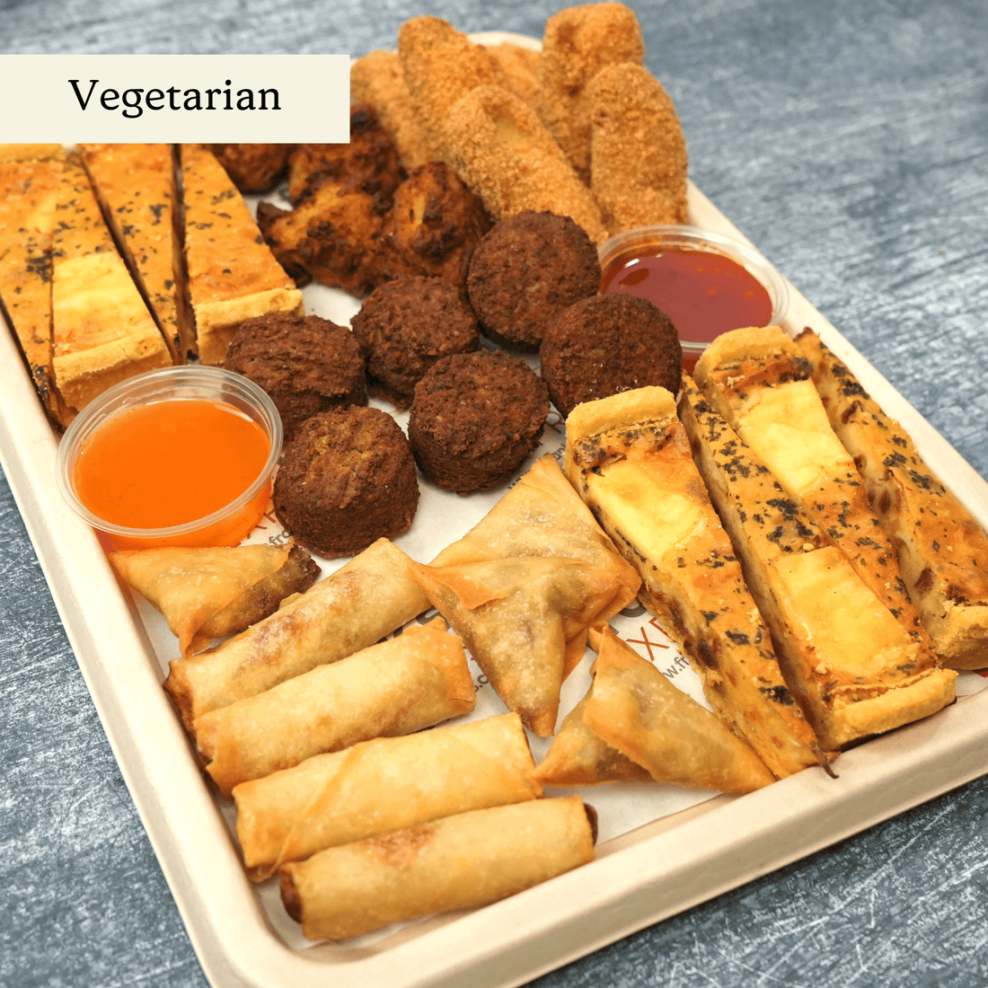 Holborn Canape Selection - clearly labelled, ready to serve, and sustainably packaged