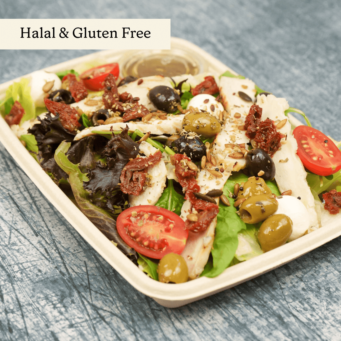 Italian Chicken Salad For One - clearly labelled, ready to serve, and sustainably packaged