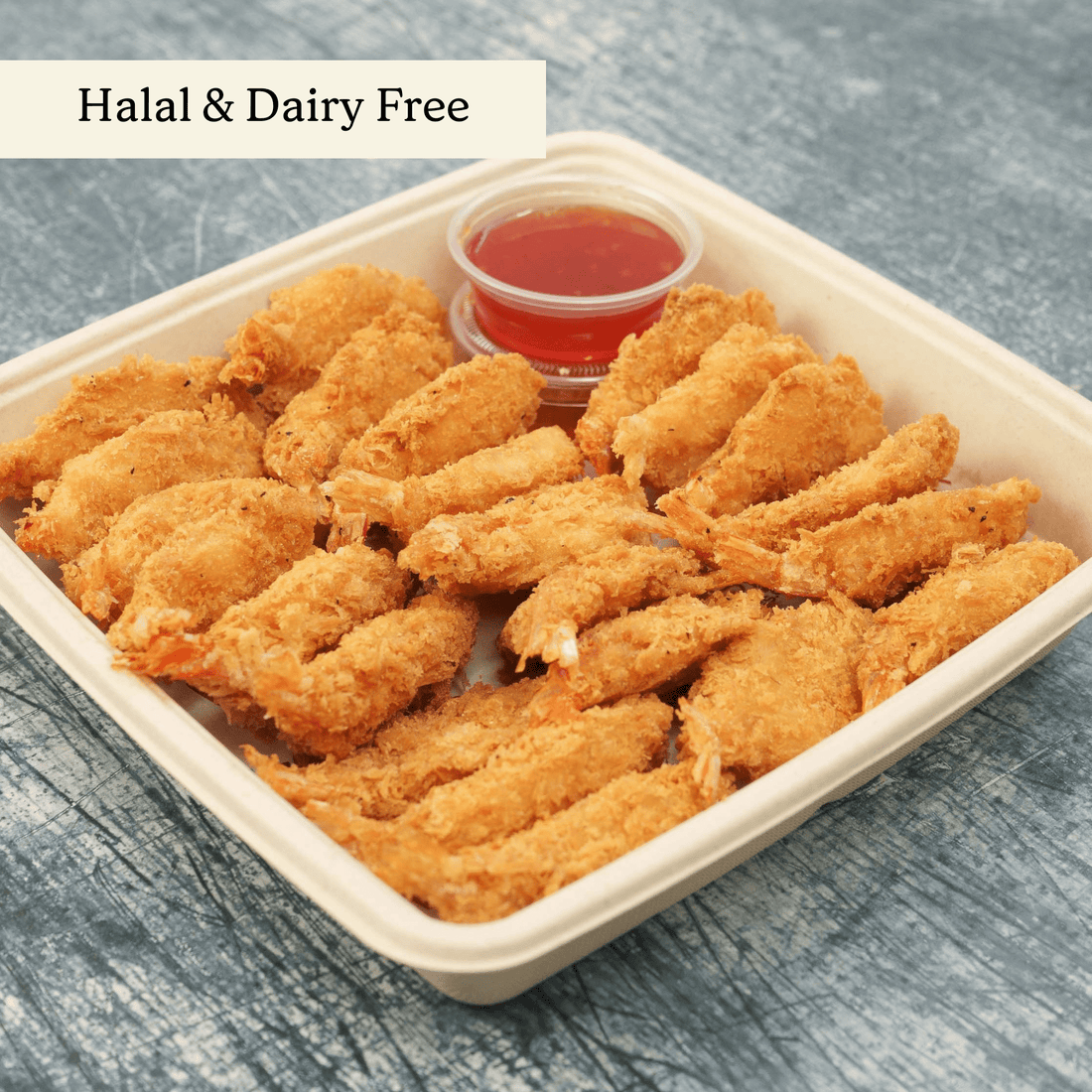 Panko King Prawn Sharer - clearly labelled, ready to serve, and sustainably packaged