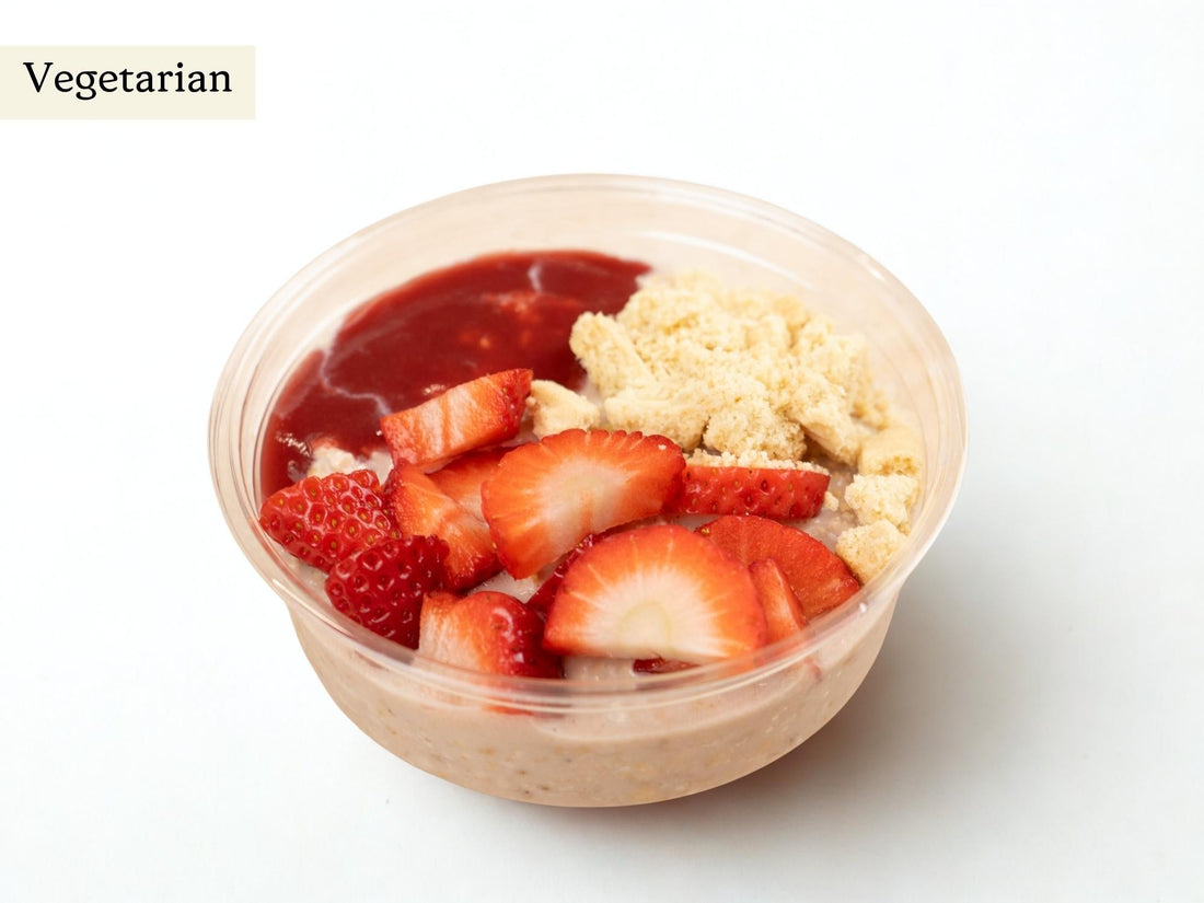 Strawberry Shortbread Overnight Oat Pots