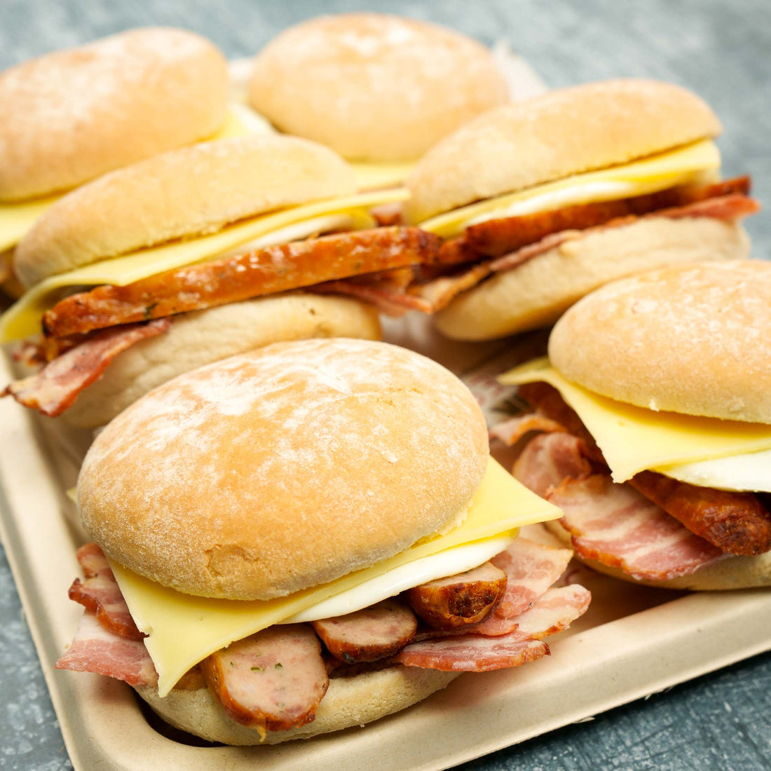Ultimate Breakfast Baps - clearly labelled, ready to serve, and sustainably packaged