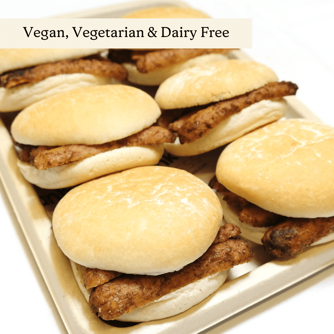 Vegan Sausage Breakfast Baps - clearly labelled, ready to serve, and sustainably packaged